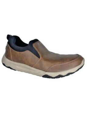 London Fog Men's Brown Tan Slip-On Memory Foam Shoes Size 10M Comfort